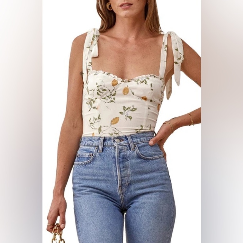 Reformation Blanca Top in Citron - Size 2
